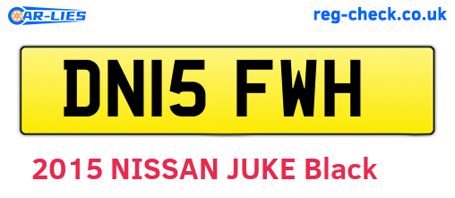 DN15FWH are the vehicle registration plates.