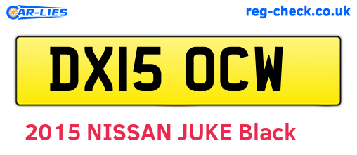 DX15OCW are the vehicle registration plates.
