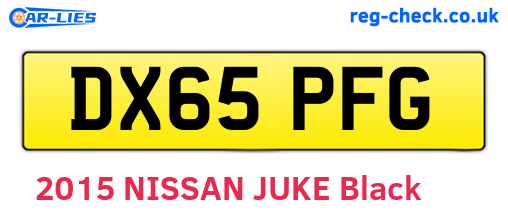 DX65PFG are the vehicle registration plates.