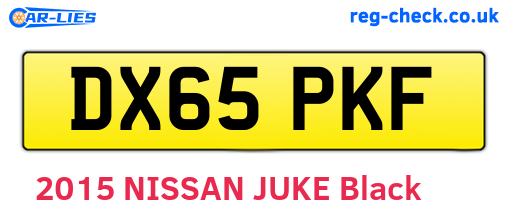 DX65PKF are the vehicle registration plates.