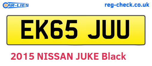 EK65JUU are the vehicle registration plates.