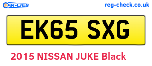 EK65SXG are the vehicle registration plates.