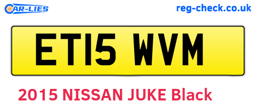 ET15WVM are the vehicle registration plates.