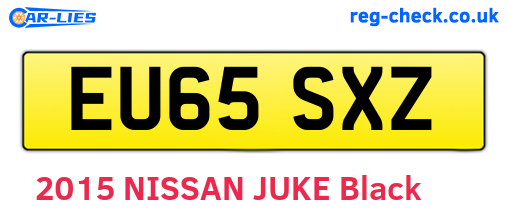 EU65SXZ are the vehicle registration plates.