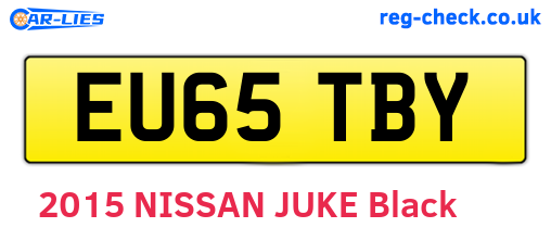 EU65TBY are the vehicle registration plates.