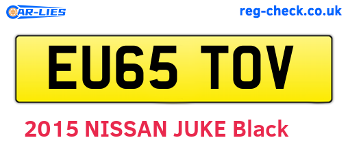 EU65TOV are the vehicle registration plates.