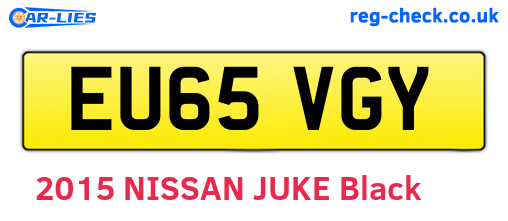 EU65VGY are the vehicle registration plates.