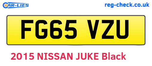 FG65VZU are the vehicle registration plates.