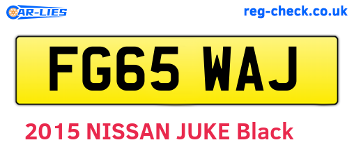 FG65WAJ are the vehicle registration plates.