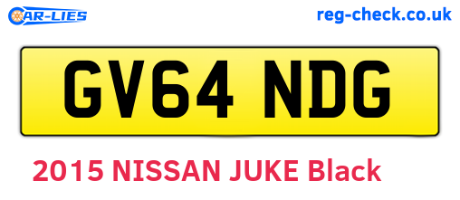 GV64NDG are the vehicle registration plates.