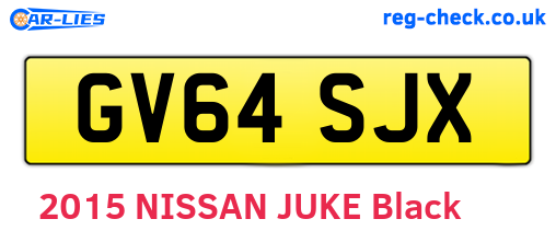 GV64SJX are the vehicle registration plates.