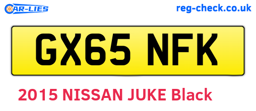 GX65NFK are the vehicle registration plates.