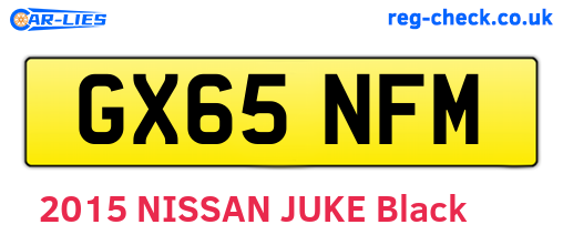 GX65NFM are the vehicle registration plates.