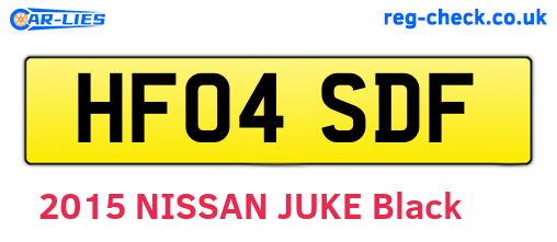 HF04SDF are the vehicle registration plates.