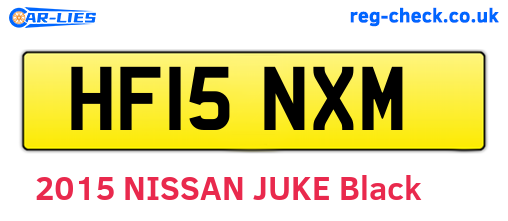 HF15NXM are the vehicle registration plates.