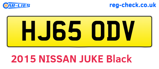 HJ65ODV are the vehicle registration plates.