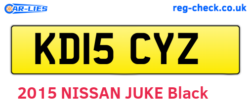 KD15CYZ are the vehicle registration plates.