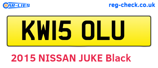 KW15OLU are the vehicle registration plates.