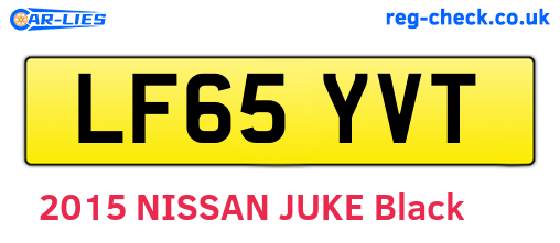 LF65YVT are the vehicle registration plates.