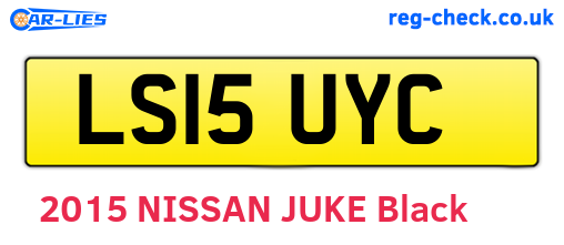 LS15UYC are the vehicle registration plates.