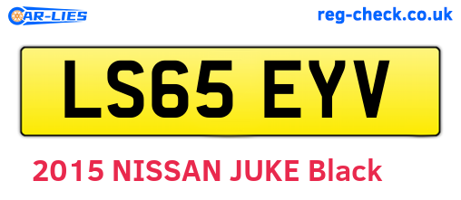 LS65EYV are the vehicle registration plates.