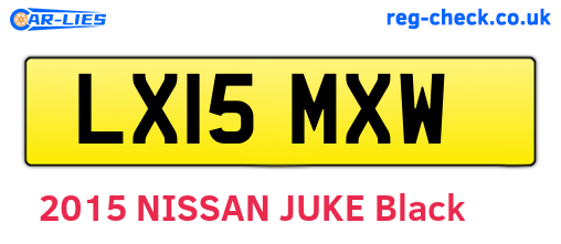LX15MXW are the vehicle registration plates.