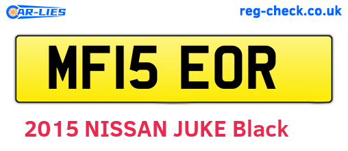 MF15EOR are the vehicle registration plates.
