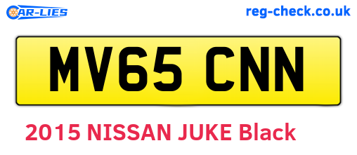 MV65CNN are the vehicle registration plates.