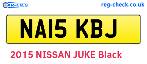 NA15KBJ are the vehicle registration plates.