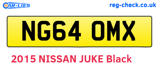 NG64OMX are the vehicle registration plates.
