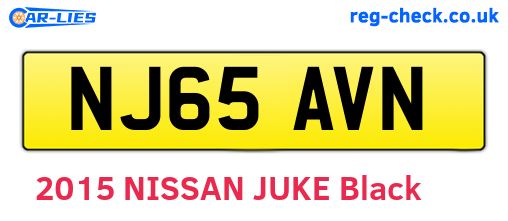 NJ65AVN are the vehicle registration plates.