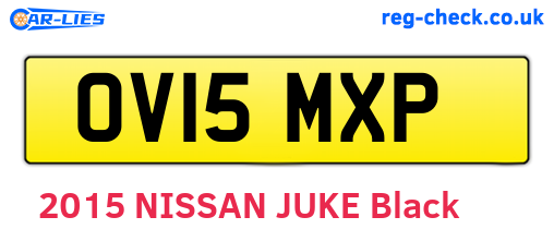 OV15MXP are the vehicle registration plates.