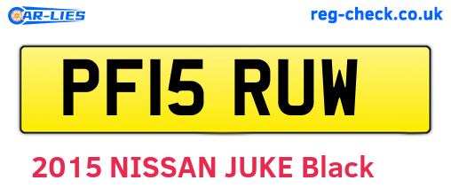 PF15RUW are the vehicle registration plates.