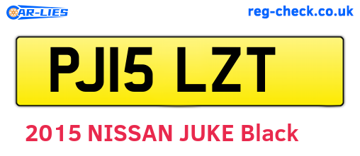 PJ15LZT are the vehicle registration plates.