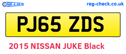 PJ65ZDS are the vehicle registration plates.