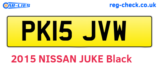 PK15JVW are the vehicle registration plates.