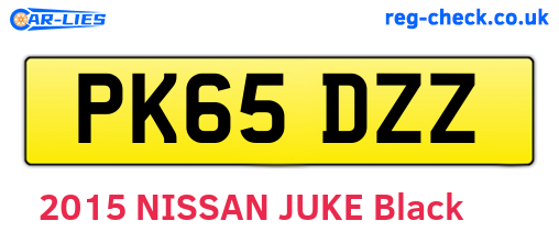 PK65DZZ are the vehicle registration plates.