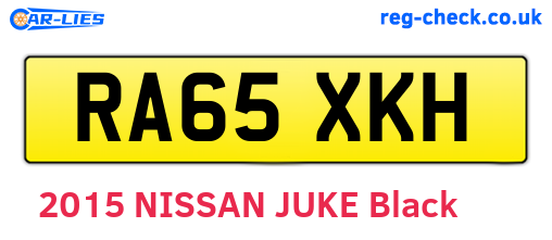 RA65XKH are the vehicle registration plates.