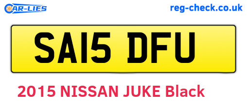 SA15DFU are the vehicle registration plates.