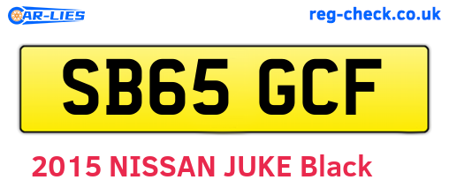 SB65GCF are the vehicle registration plates.