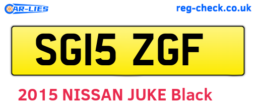 SG15ZGF are the vehicle registration plates.