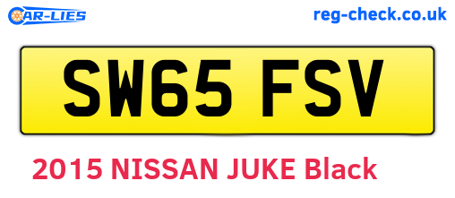 SW65FSV are the vehicle registration plates.