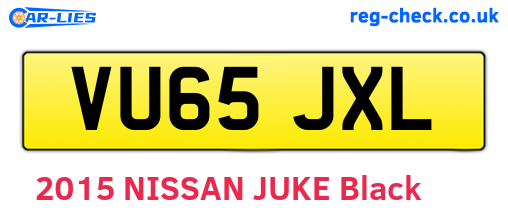 VU65JXL are the vehicle registration plates.