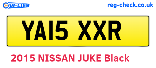 YA15XXR are the vehicle registration plates.