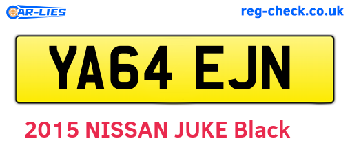 YA64EJN are the vehicle registration plates.