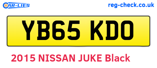 YB65KDO are the vehicle registration plates.