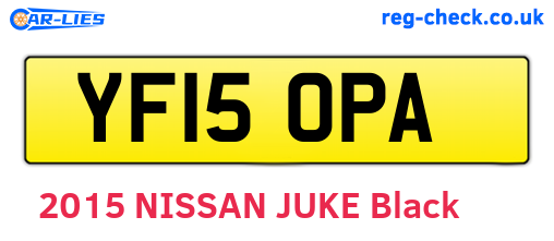 YF15OPA are the vehicle registration plates.