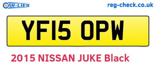 YF15OPW are the vehicle registration plates.