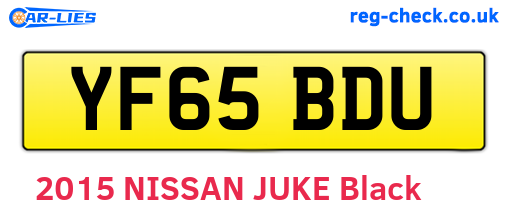 YF65BDU are the vehicle registration plates.
