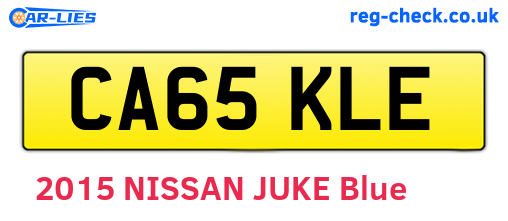 CA65KLE are the vehicle registration plates.